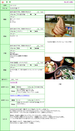 食事 日記参照